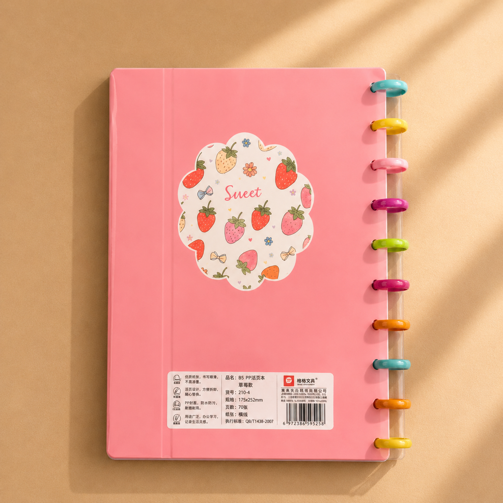 Sweet Strawberry Disc-Bound Notebook