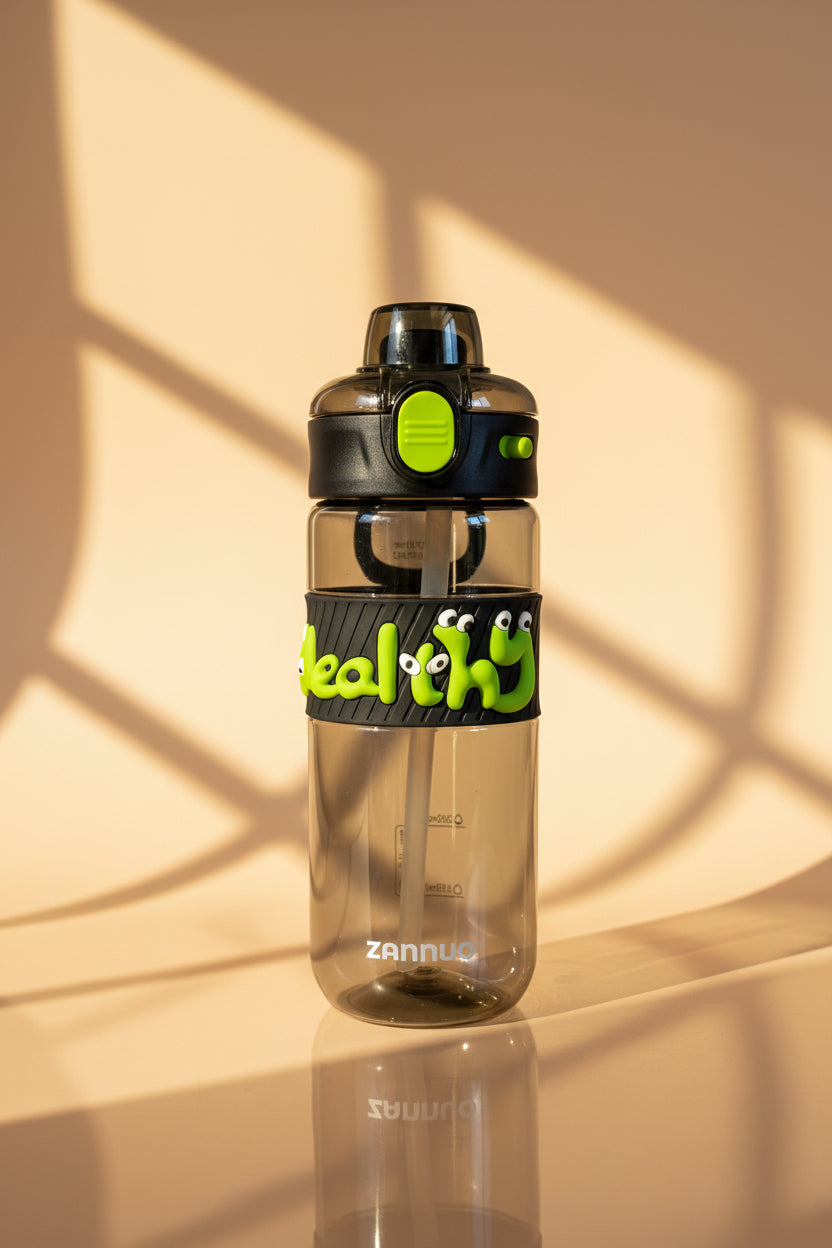 Healthy Kids Water Bottle – Fun Character Straw Bottle by Zannuo