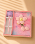 "Time of the Flowers in Bloom" Fluffy Notebook Gift Set – Pom-Pom Pen & Flower Plush