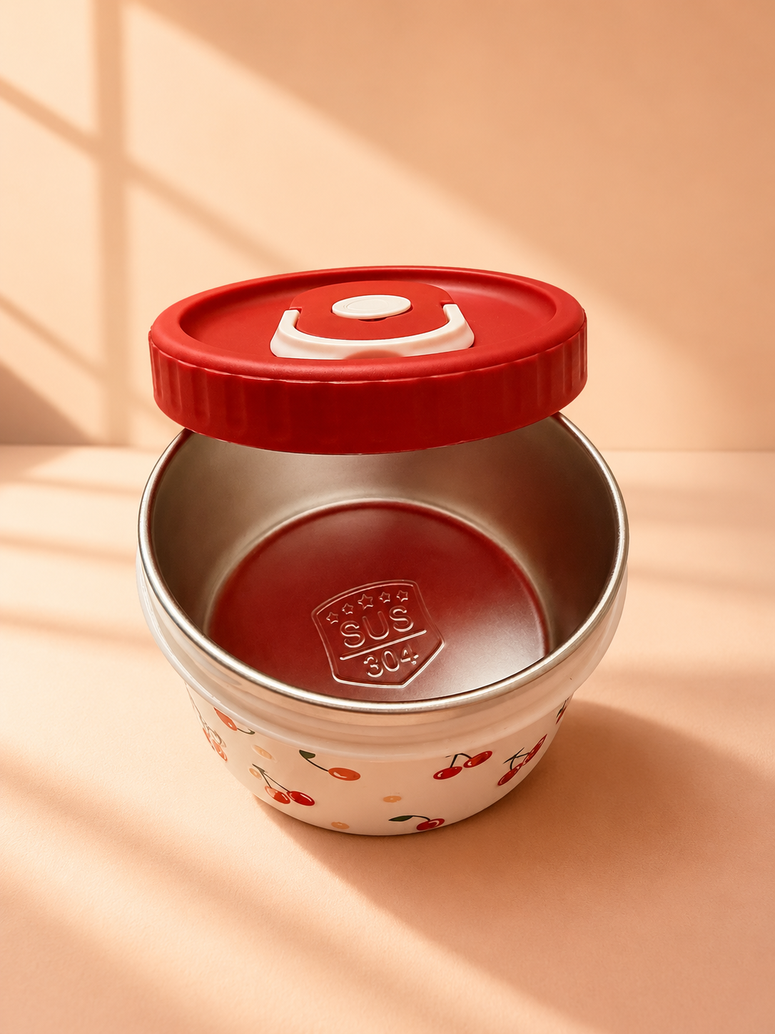 Sweet Cherry Stackable Lunch Box Set – 2 Containers + Insulated Carry Bag