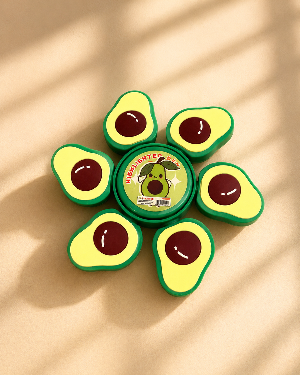 Fruit Highlighter Spinner Pen Set – Fidget Spinner with 6 Highlighters | 4 Designs