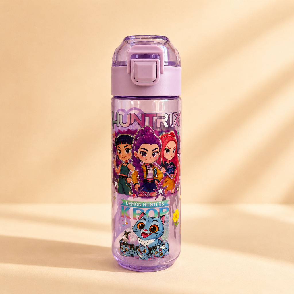 Winx Club Kids Water Bottle – Purple Flip-Top Bottle with Straw