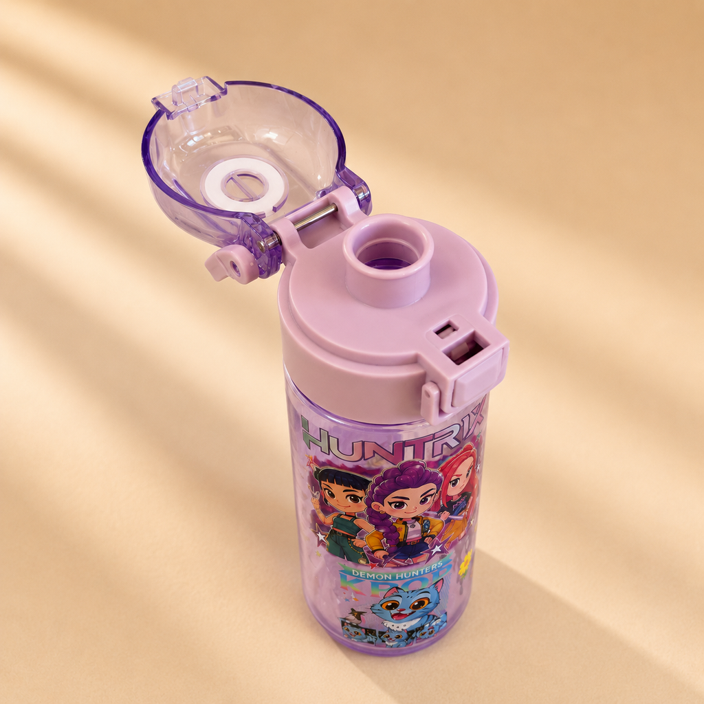 Winx Club Kids Water Bottle – Purple Flip-Top Bottle with Straw