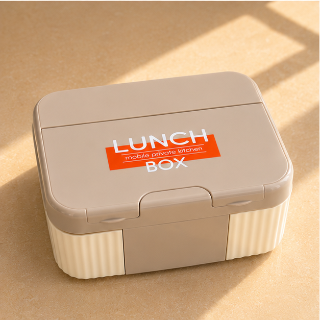 Compact Lunch Box with Built-In Cutlery