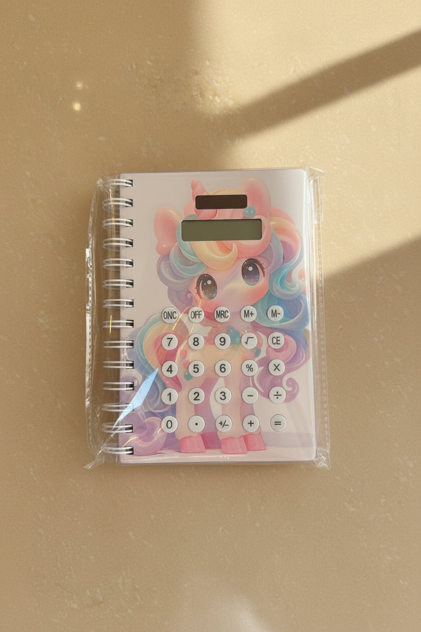 Unicorn Calculator Notebook – pastel design
