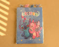 Stitch & Angel Spiral Notebook – Blue love hearts design