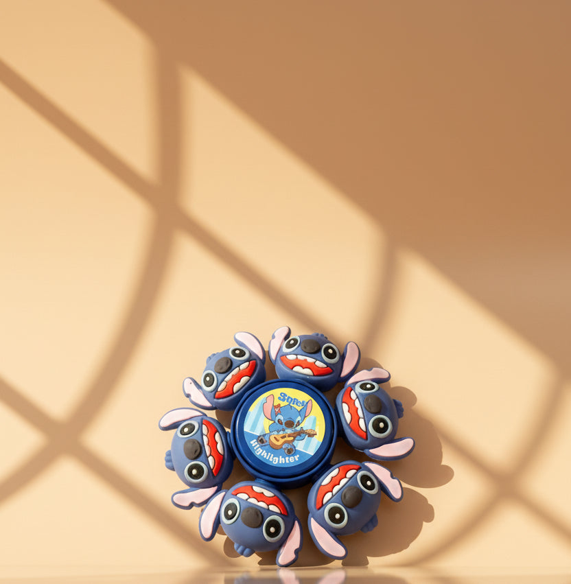 Disney Stitch Highlighter Spinner – Blue Stitch character heads with guitar center label
