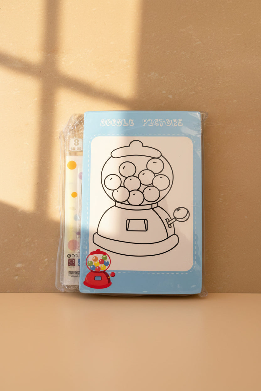 Kids Doodle Picture Kit with 8-color dot marker pen