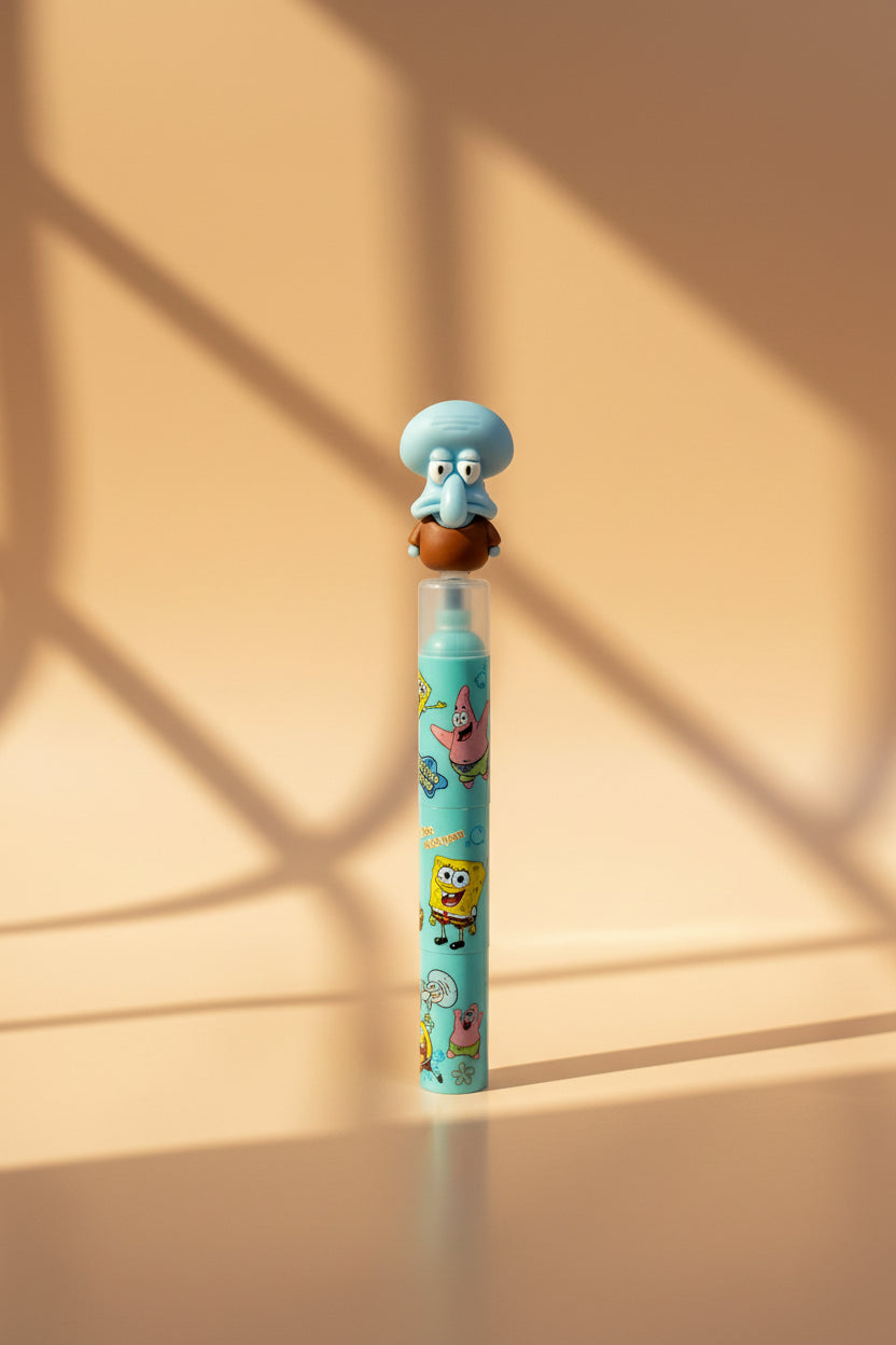 SpongeBob 3-in-1 Highlighter Set – yellow SpongeBob topper with yellow print body