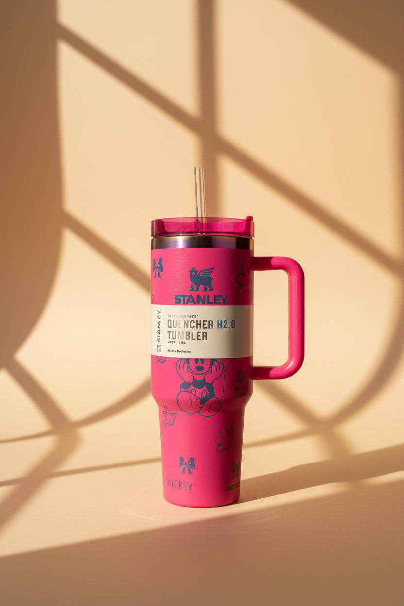 Stanley Quencher H2.0 Tumbler – Mickey Mouse hot pink design